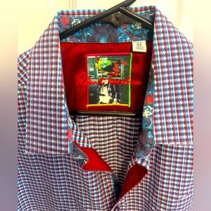 Blue and red plaid Robert Graham XL shirt